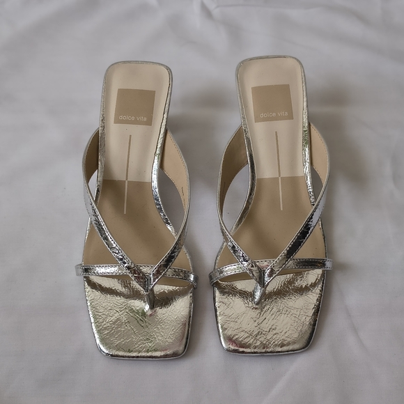 Dolce vita Brevel Heels Silver Distressed Leather size 6 - Picture 2 of 5